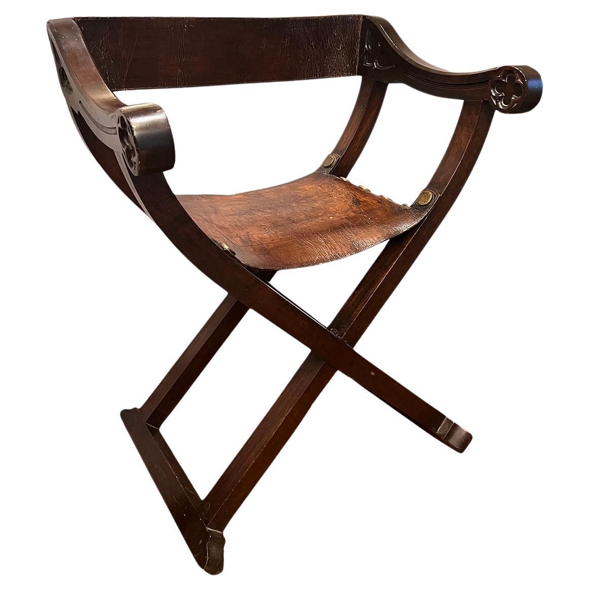 Antique Italian Savonarola Chair For Sale
