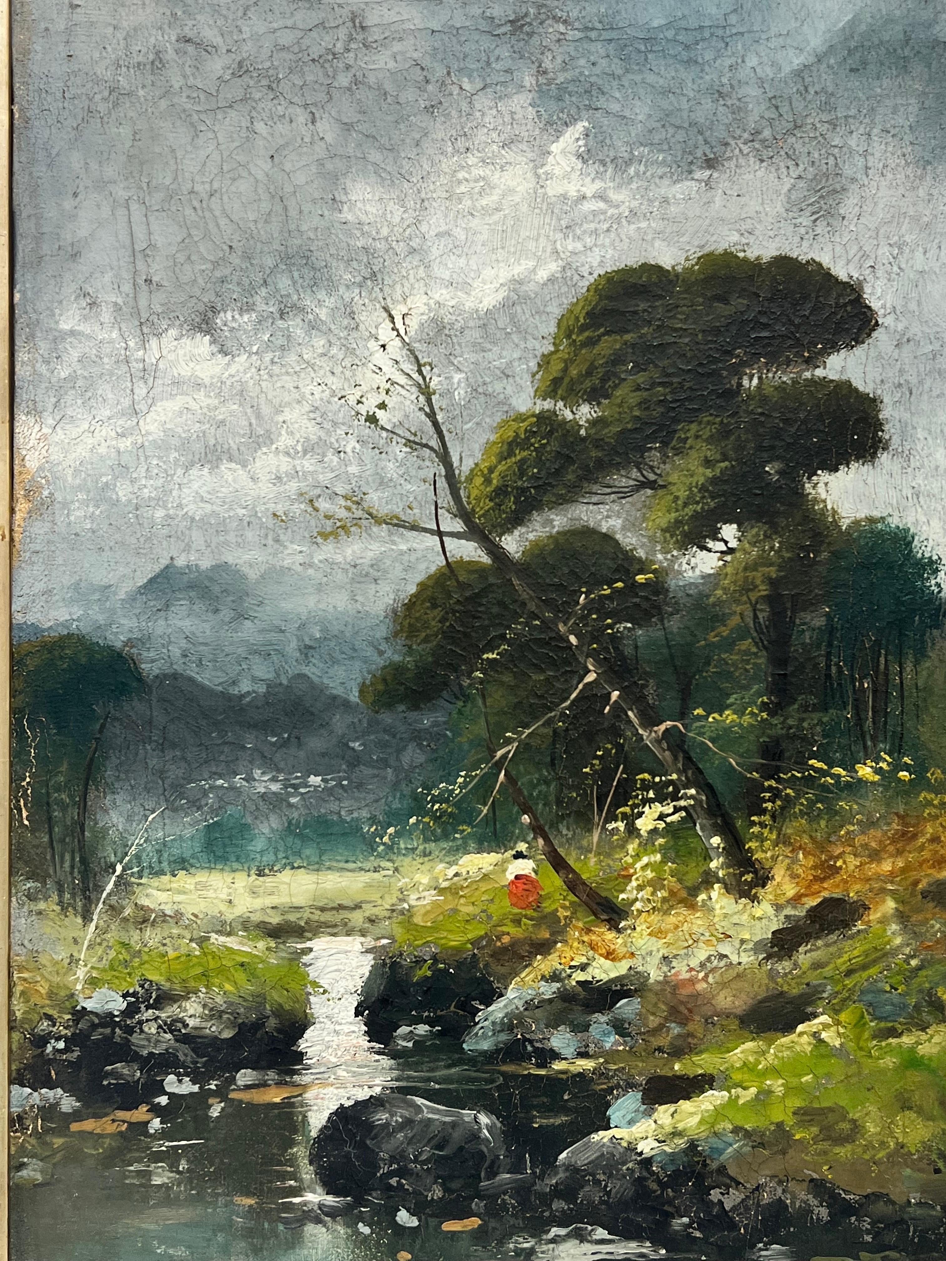 Artist/ School: Italian School, late 19th/ early 20th century

Title: Woodland Landscape

Medium: oil on canvas, framed 

Framed: 19.5 x 15 inches
Canvas: 14.75 x 10 inches

Provenance: private collection, UK

Condition: The painting is in overall