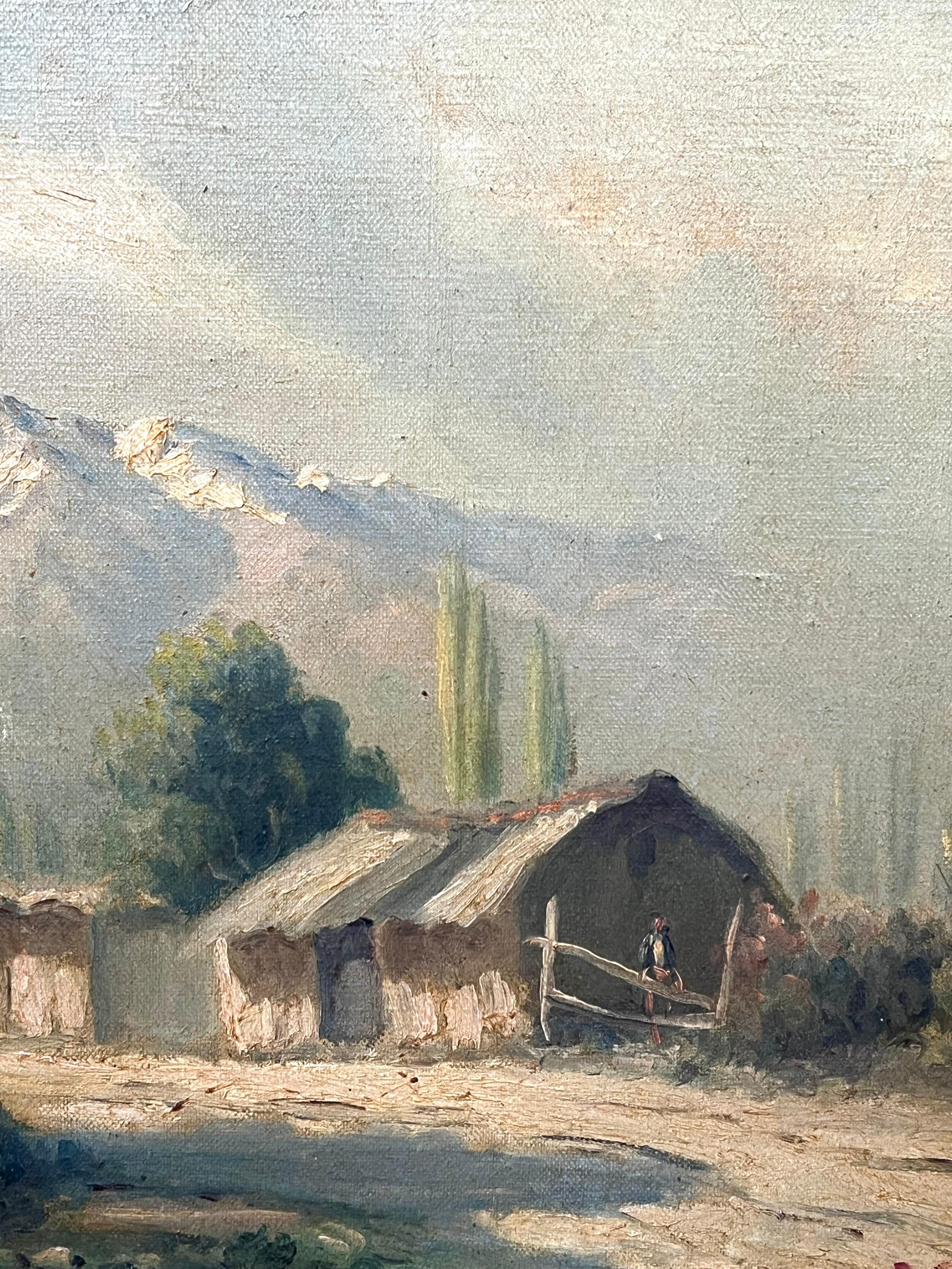 The Italian Mountainside
Italian School, early 20th century
Indistinctly signed 
oil on canvas, framed 
framed: 18 x 21 inches
canvas: 14 x 17 inches
Provenance: private collection
Condition: 'fresh from someones house' condition; ie: a few marks