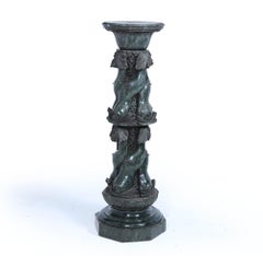 Antique Italian Serpentine Marble Pedestal