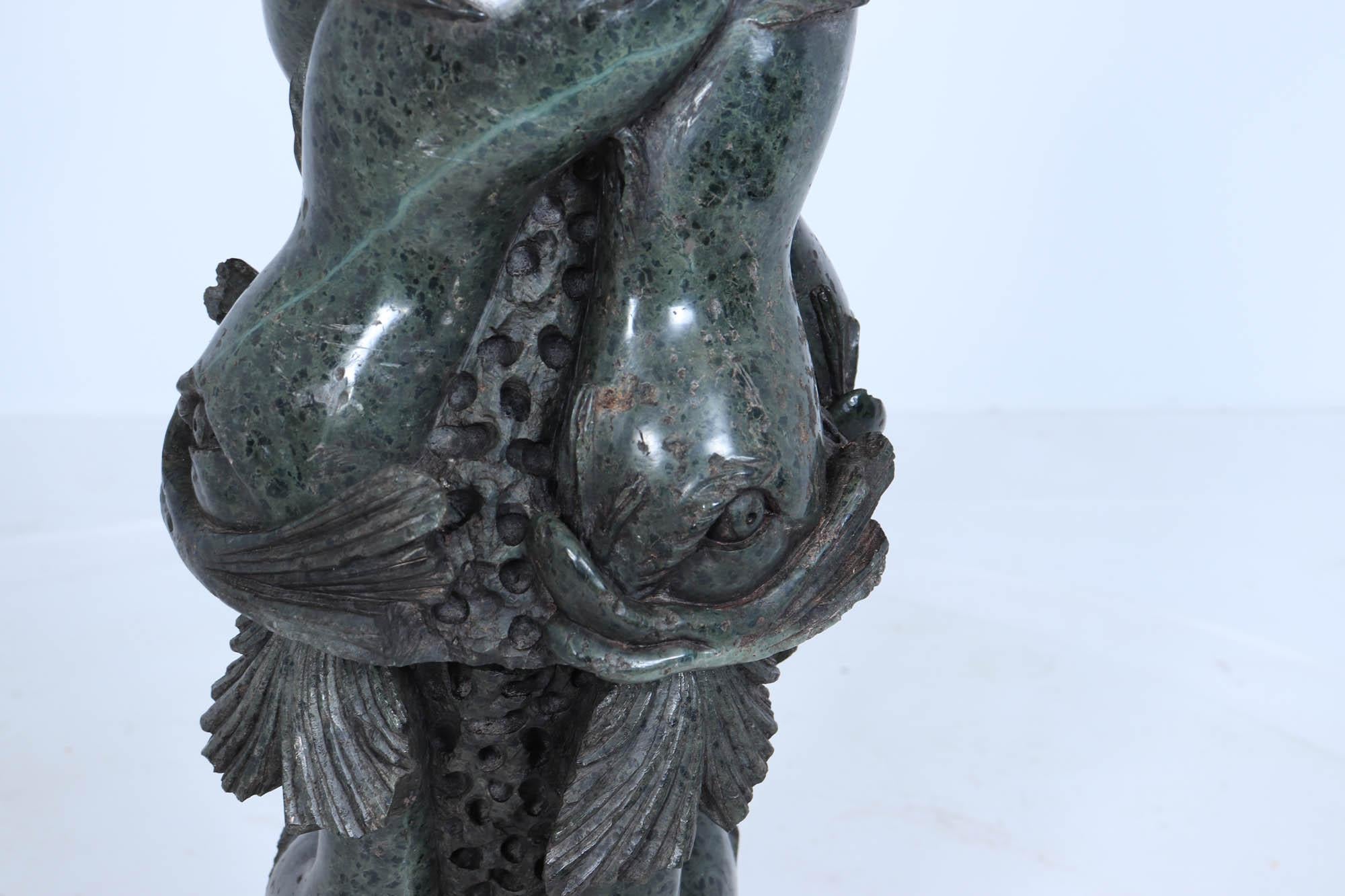 Antique Italian Serpentine Marble Pedestal For Sale 2
