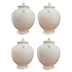 Antique Italian Set of 4 Jars with Lids