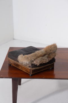 Antique Italian sheepskin foot warmer