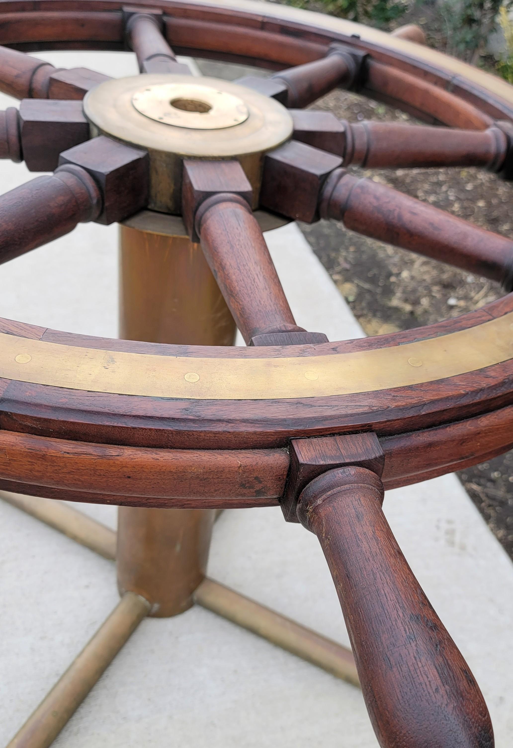 Antique Italian Ships Wheel Table, Helm From Giuseppe Verdi 4