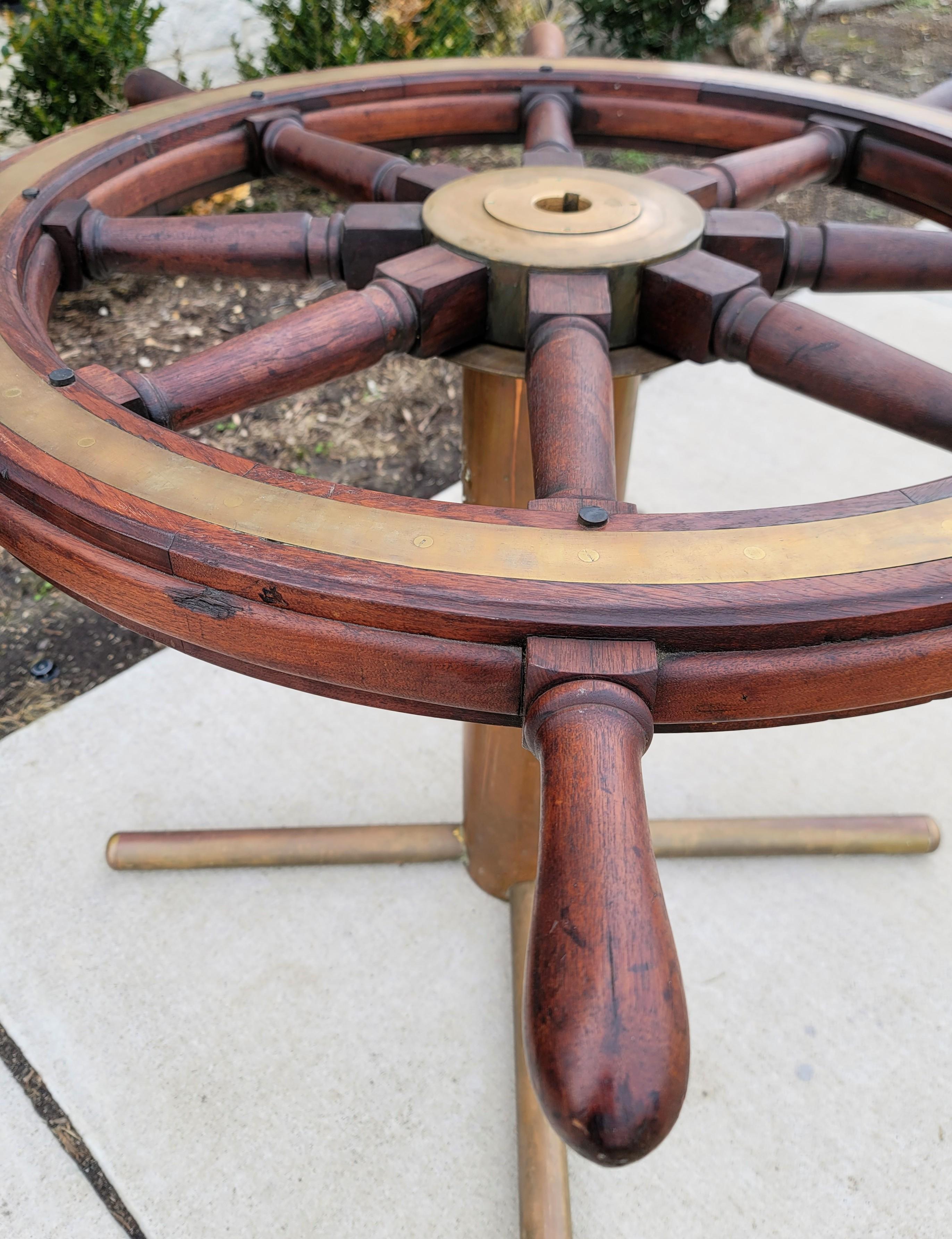 Antique Italian Ships Wheel Table, Helm From Giuseppe Verdi 1