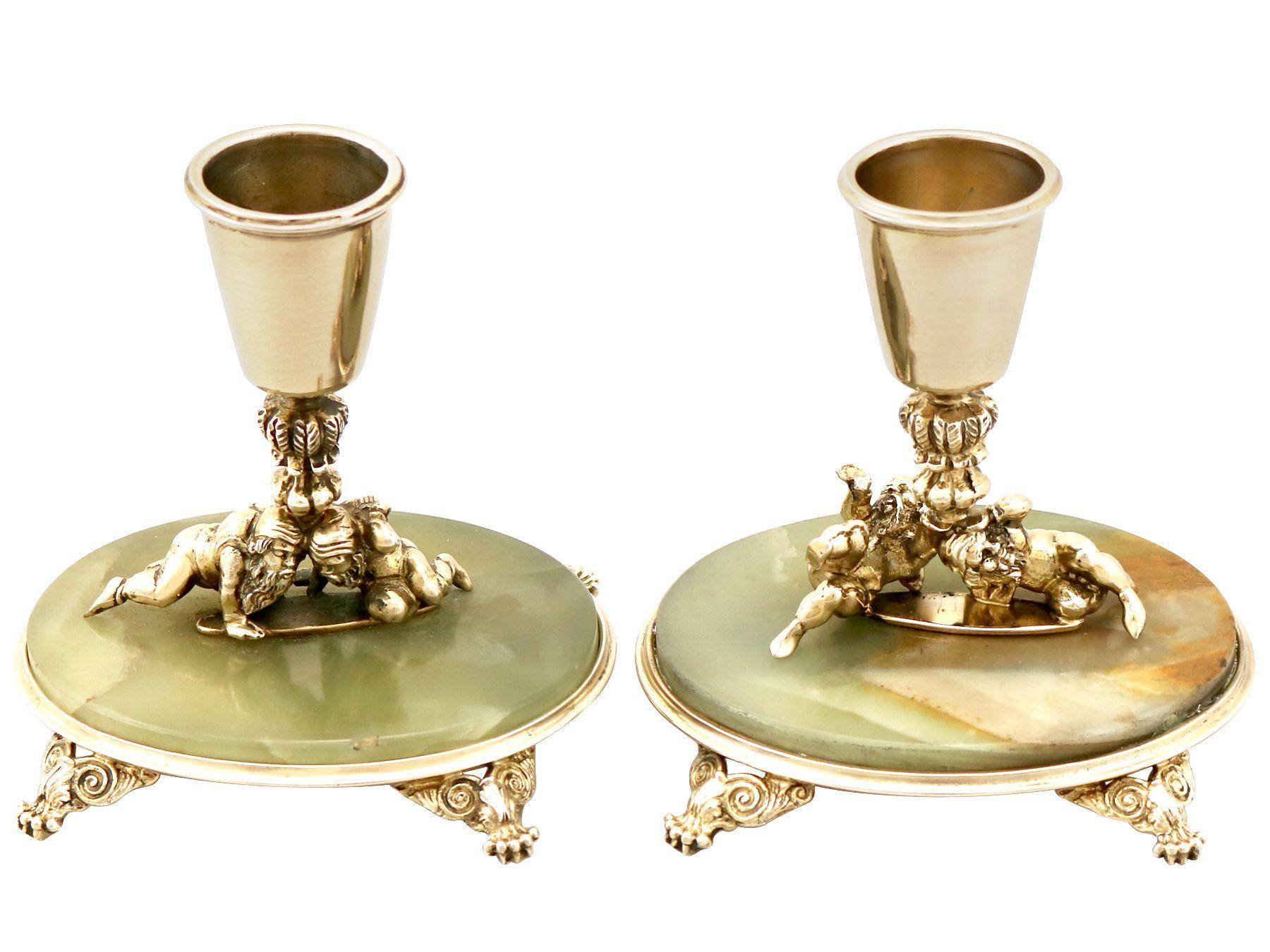 italian silver candlesticks