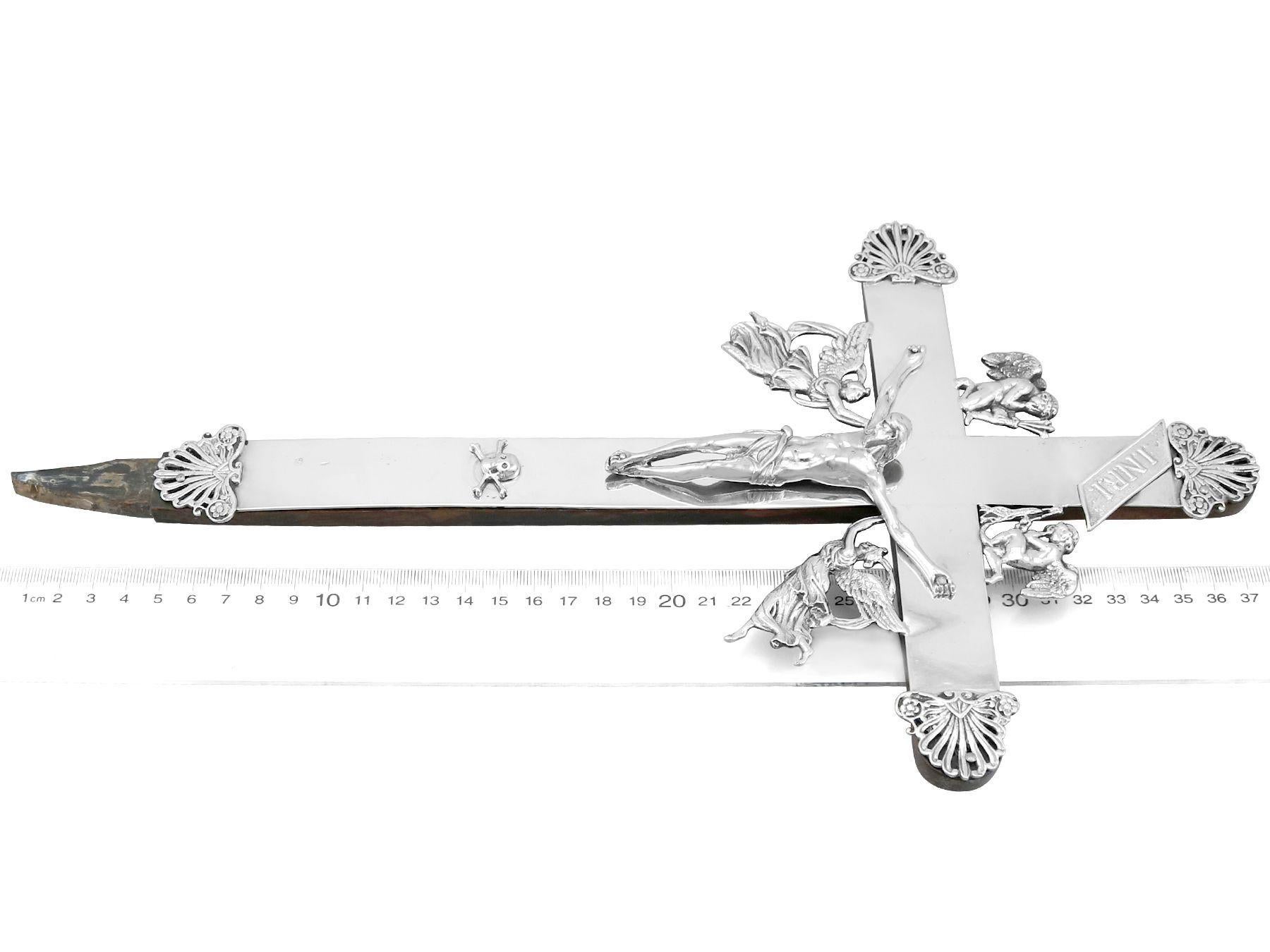 Antique Italian Silver Travelling Crucifix For Sale 14