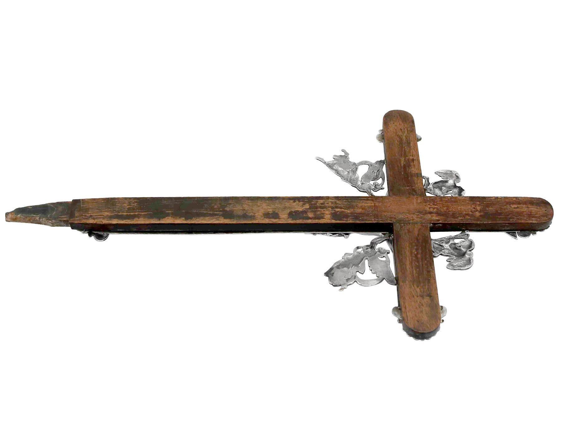 Antique Italian Silver Travelling Crucifix For Sale 5