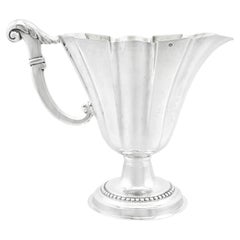 Ancienne cruche italienne en argent sterling, poignée embossée, Circa 1820