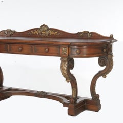 Antique Italian Style Carved Oak & Giltwood Sideboard, circa 1910