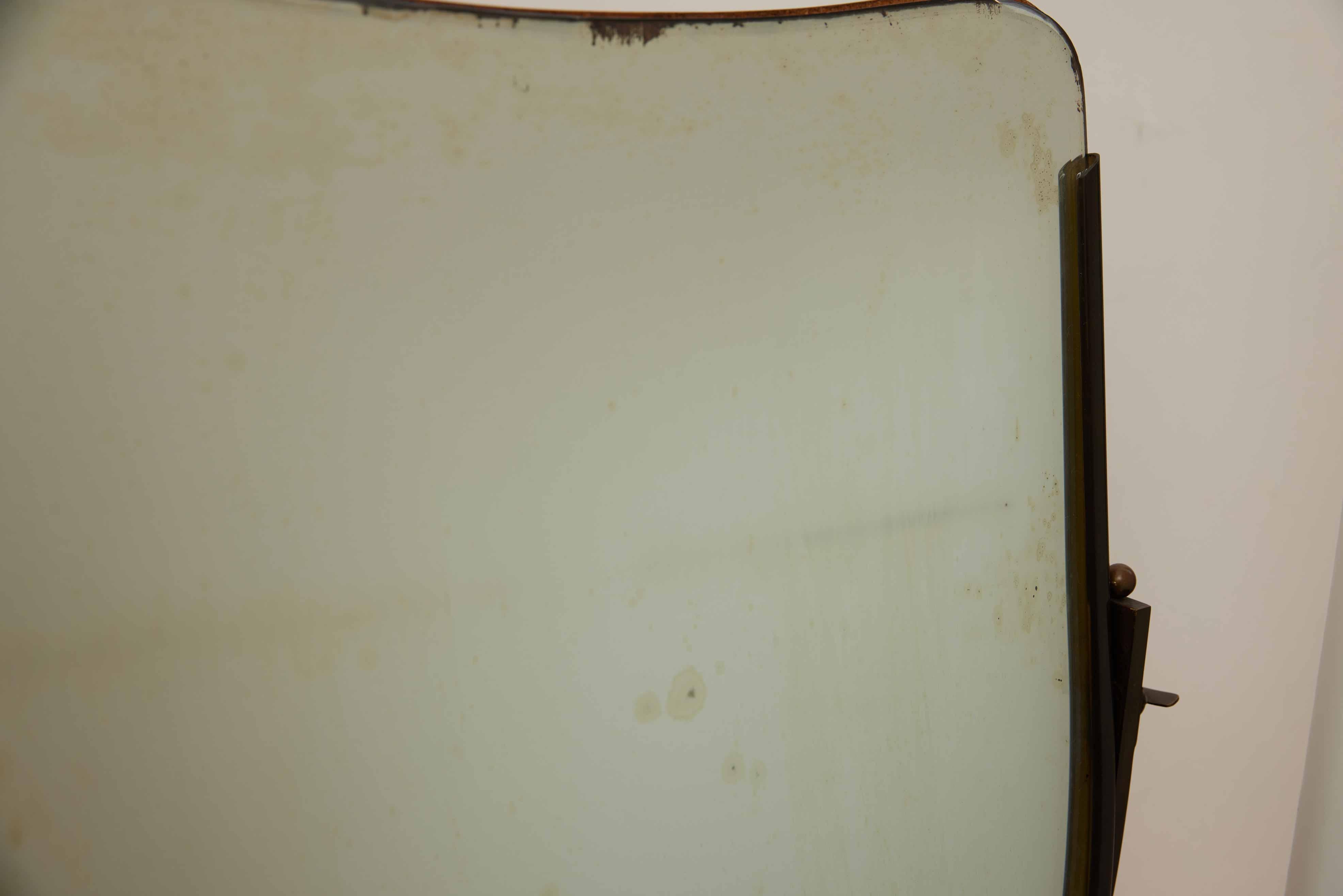 Antiker italienischer Tischspiegel mit Marmorsockel im Zustand „Gut“ im Angebot in Santa Monica, CA