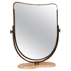 Antique Italian Table Mirror with Marble Base
