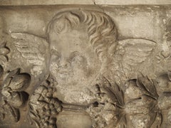 Antique Italian Terracotta Planter with Winged Cherubs and Garlands