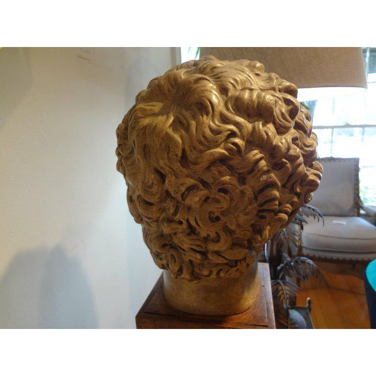 Antique Italian Terracotta Classical Bust on a Wood Base 1