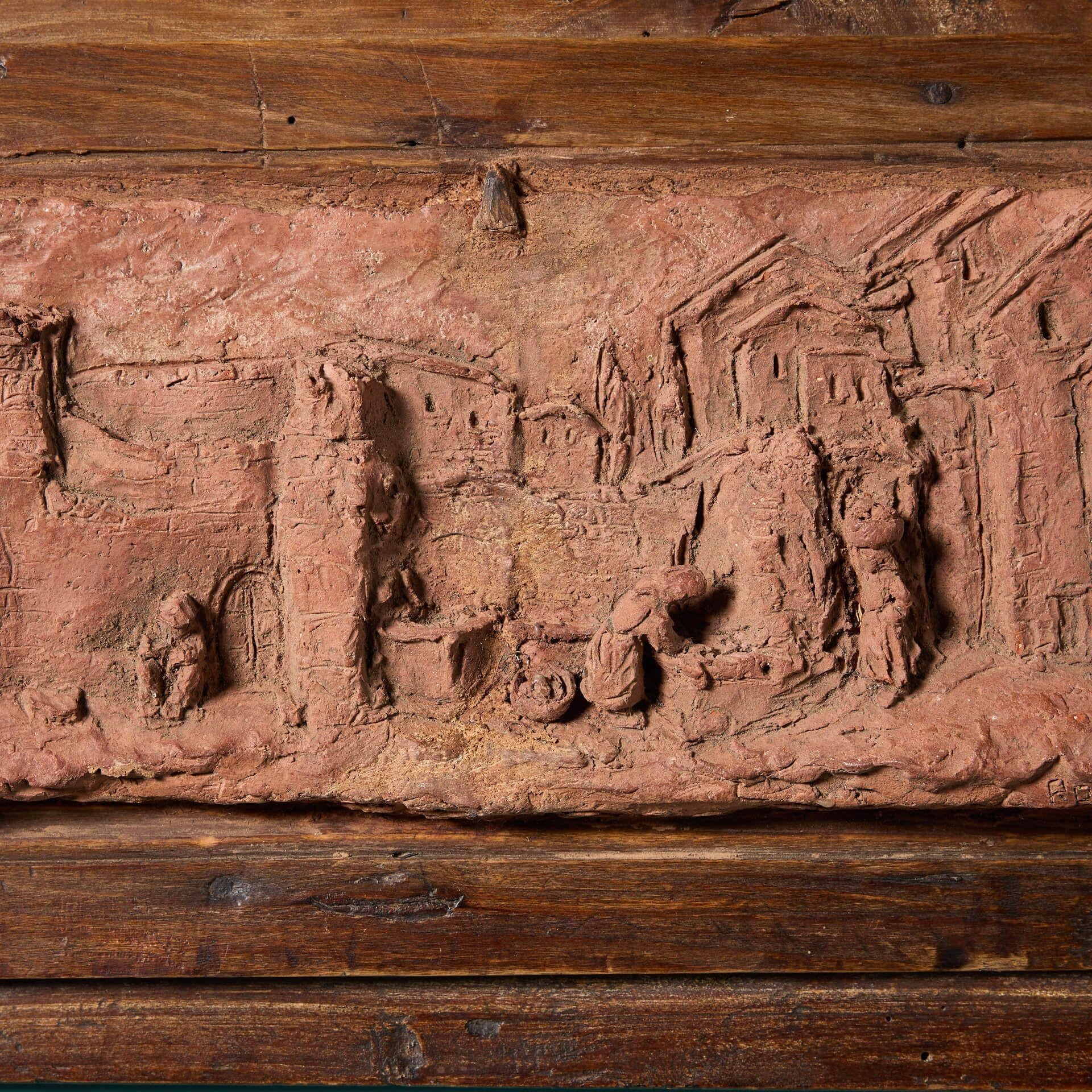 19th Century Antique Italian Terracotta Panoramic Wall Art c.1880 For Sale