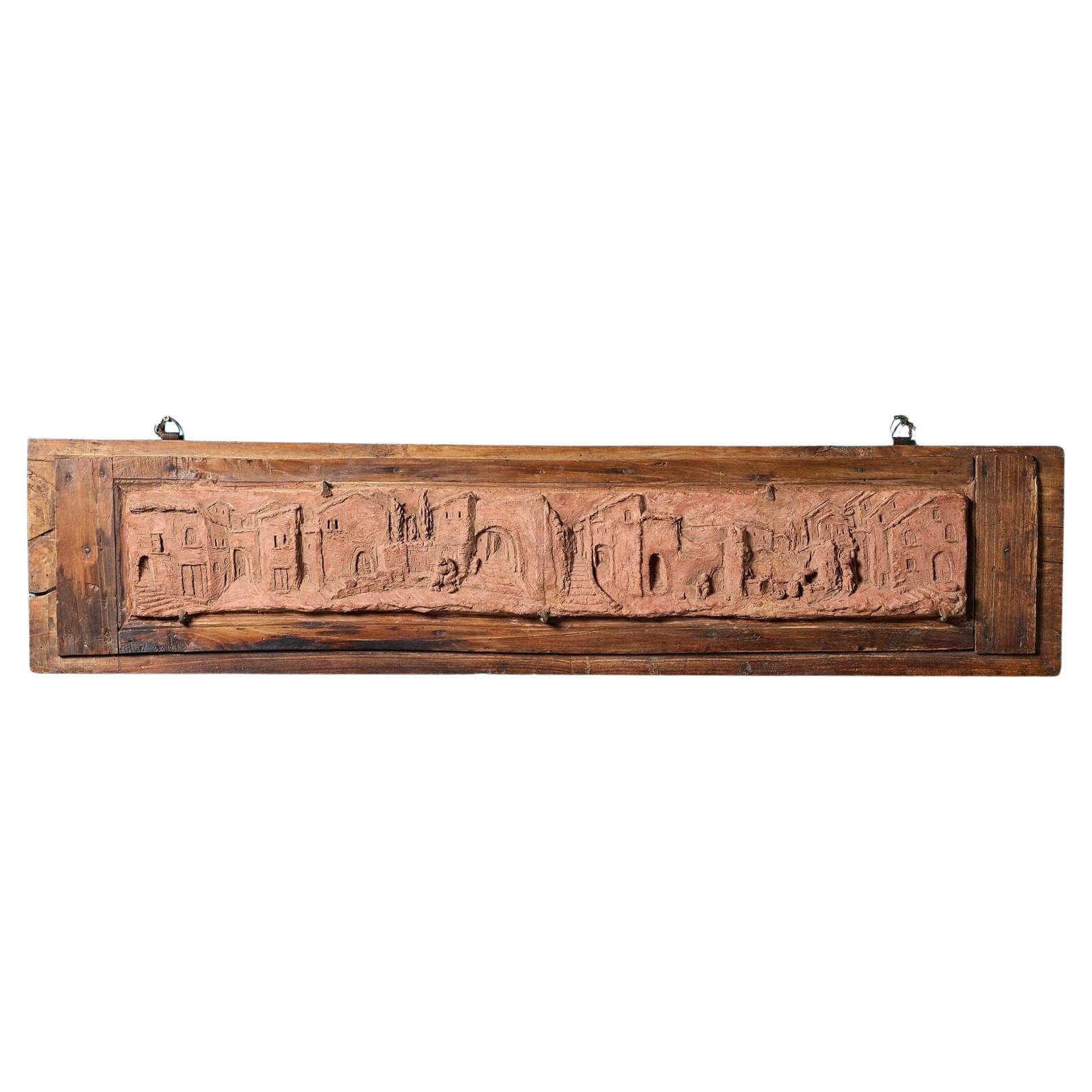 Antique Italian Terracotta Panoramic Wall Art c.1880 For Sale