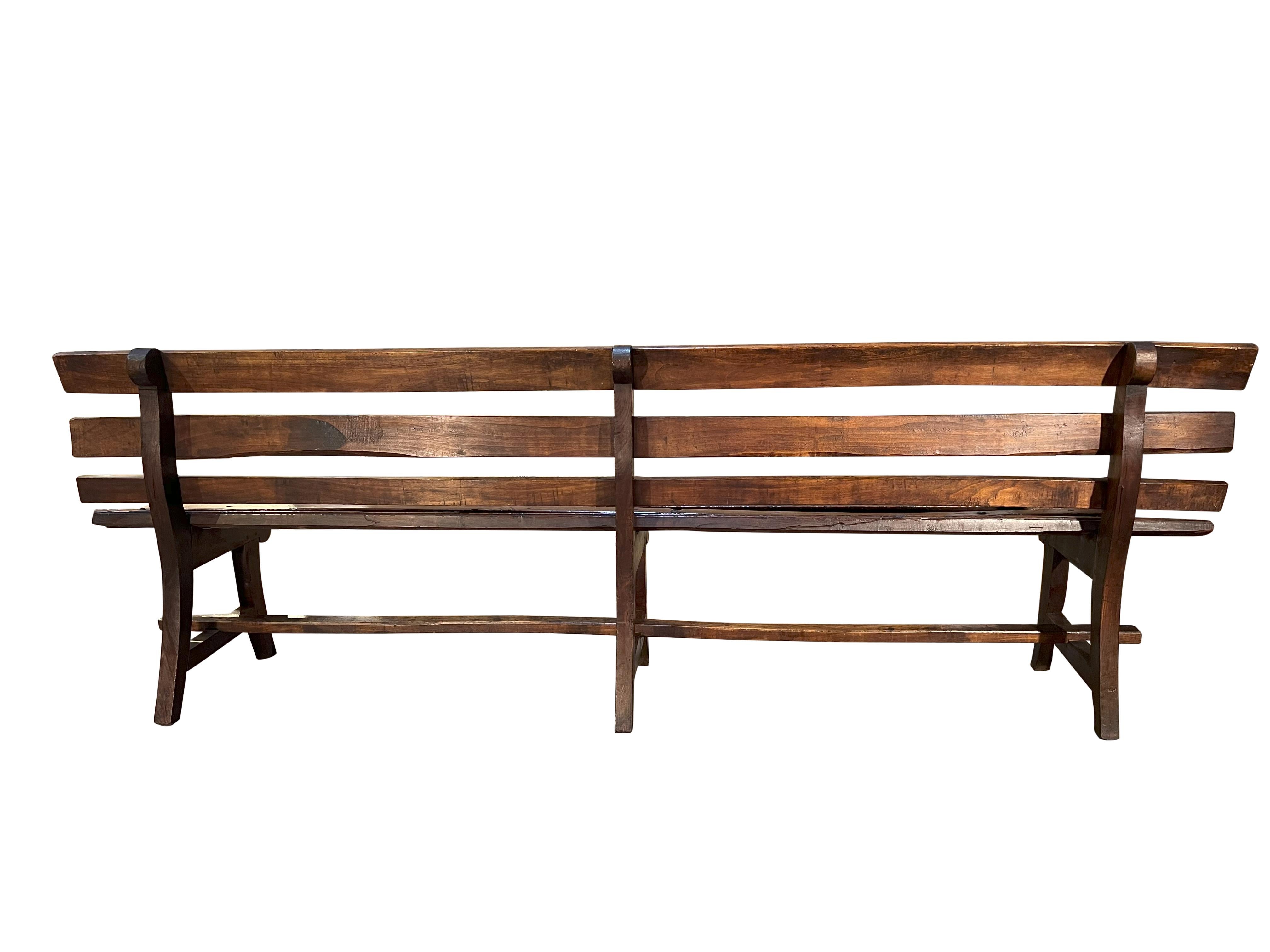 Antique Italian Train Station Long Bench For Sale 8