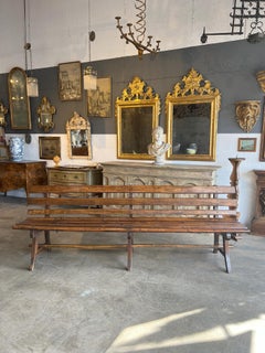 Antique Italian Train Station Long Bench