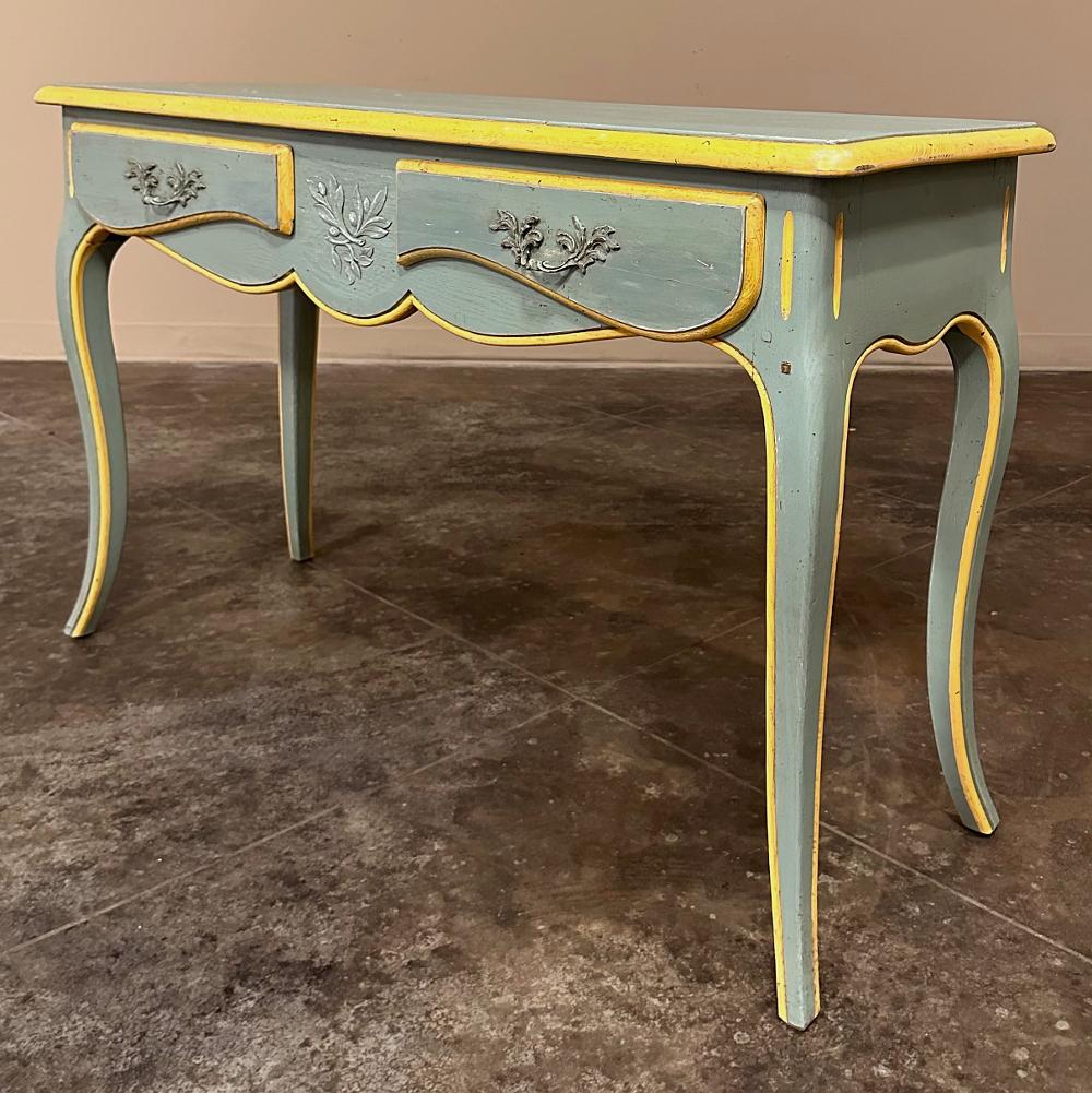 Hand-Crafted Antique Italian Tuscan Painted Sofa Table ~ Console For Sale