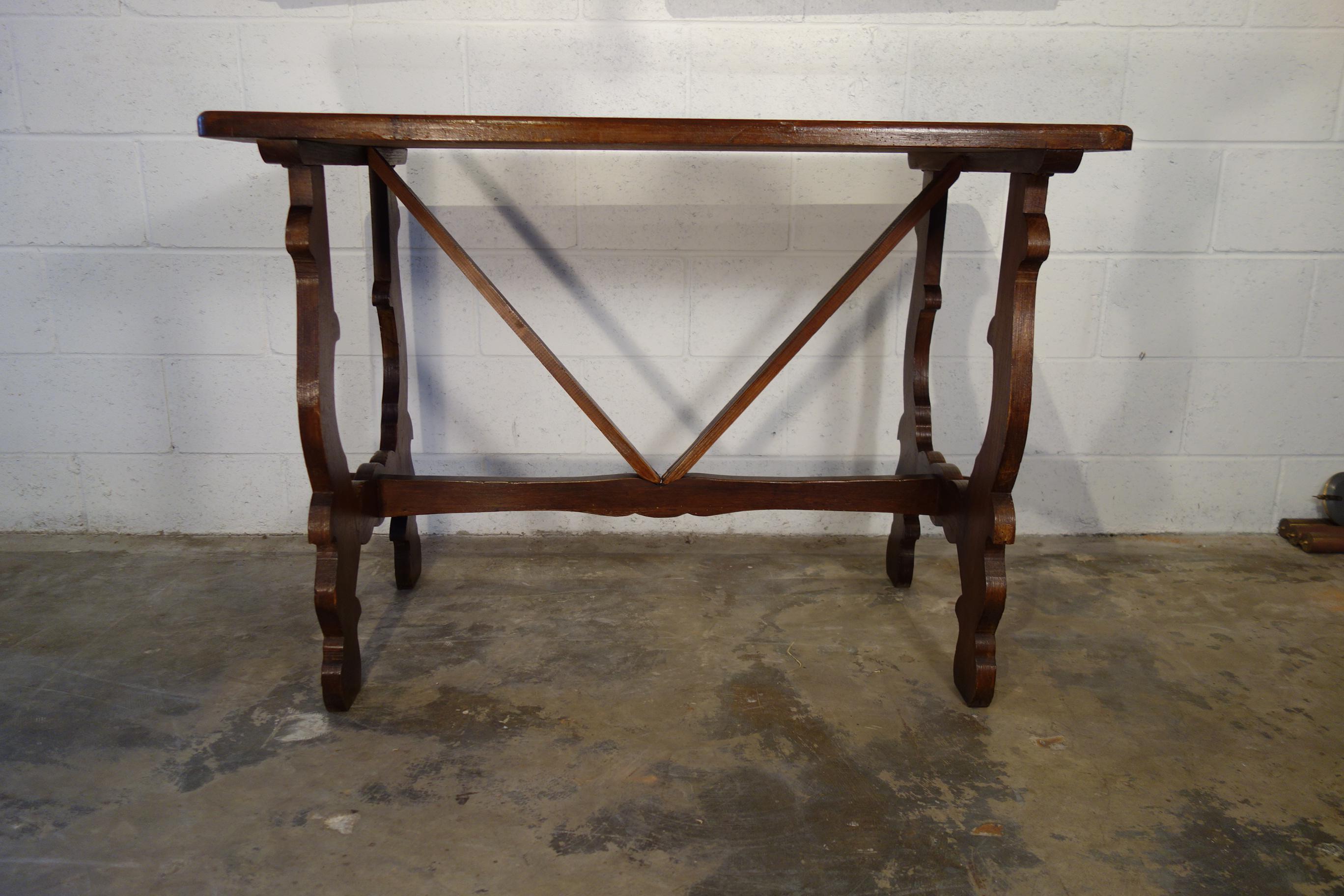Hand-Crafted Antique Italian Tuscan Renaissance Refectory Style Hand Crafted Oak Farm Table For Sale