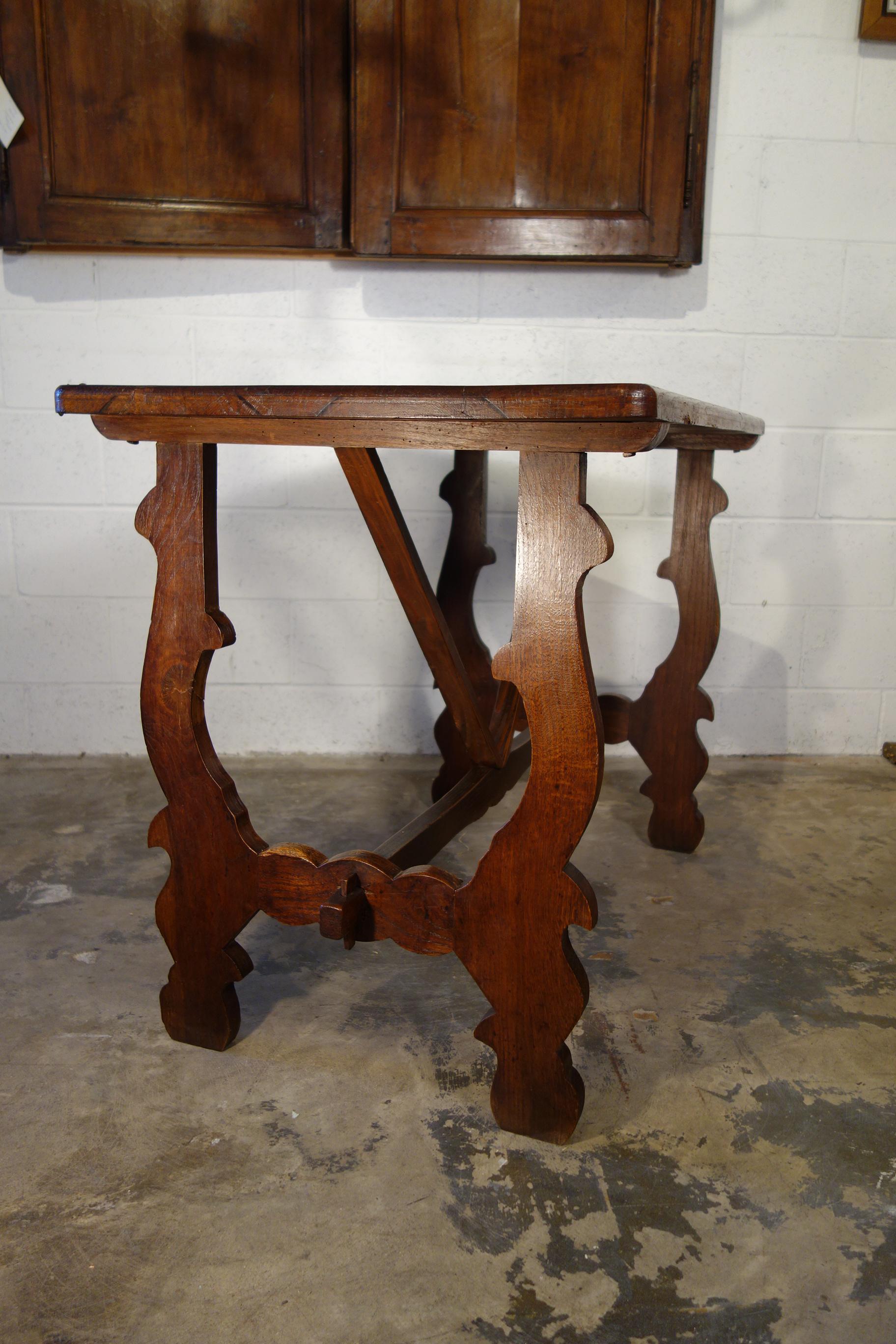 Antique Italian Tuscan Renaissance Refectory Style Hand Crafted Oak Farm Table In Good Condition For Sale In Encinitas, CA