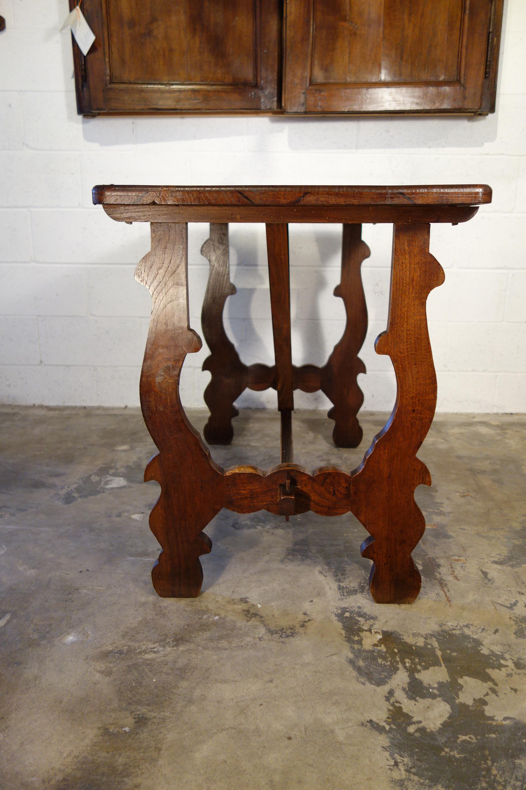 19th Century Antique Italian Tuscan Renaissance Refectory Style Hand Crafted Oak Farm Table For Sale