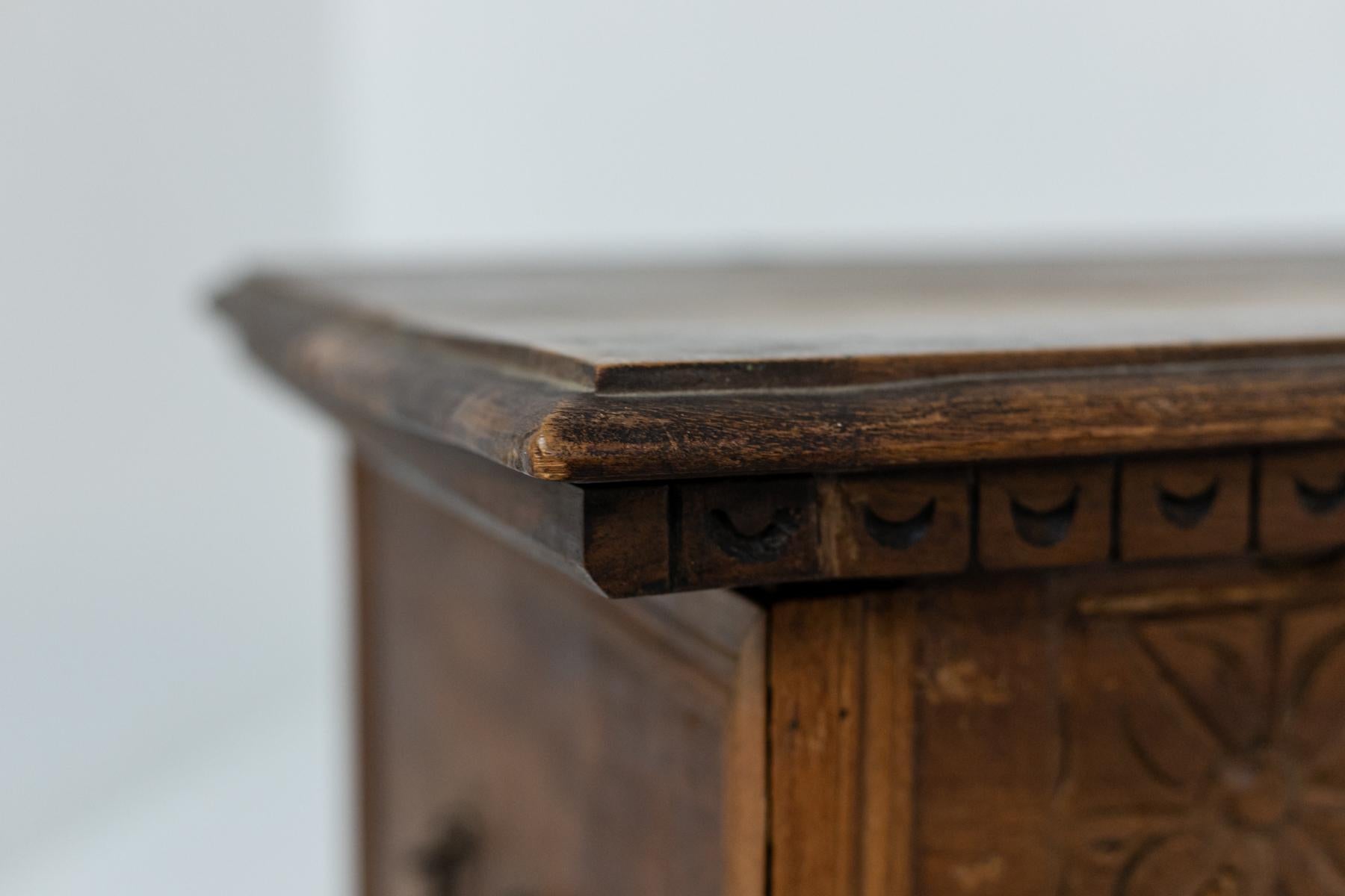 Romantic Antique Italian Tuscan Walnut Dresser