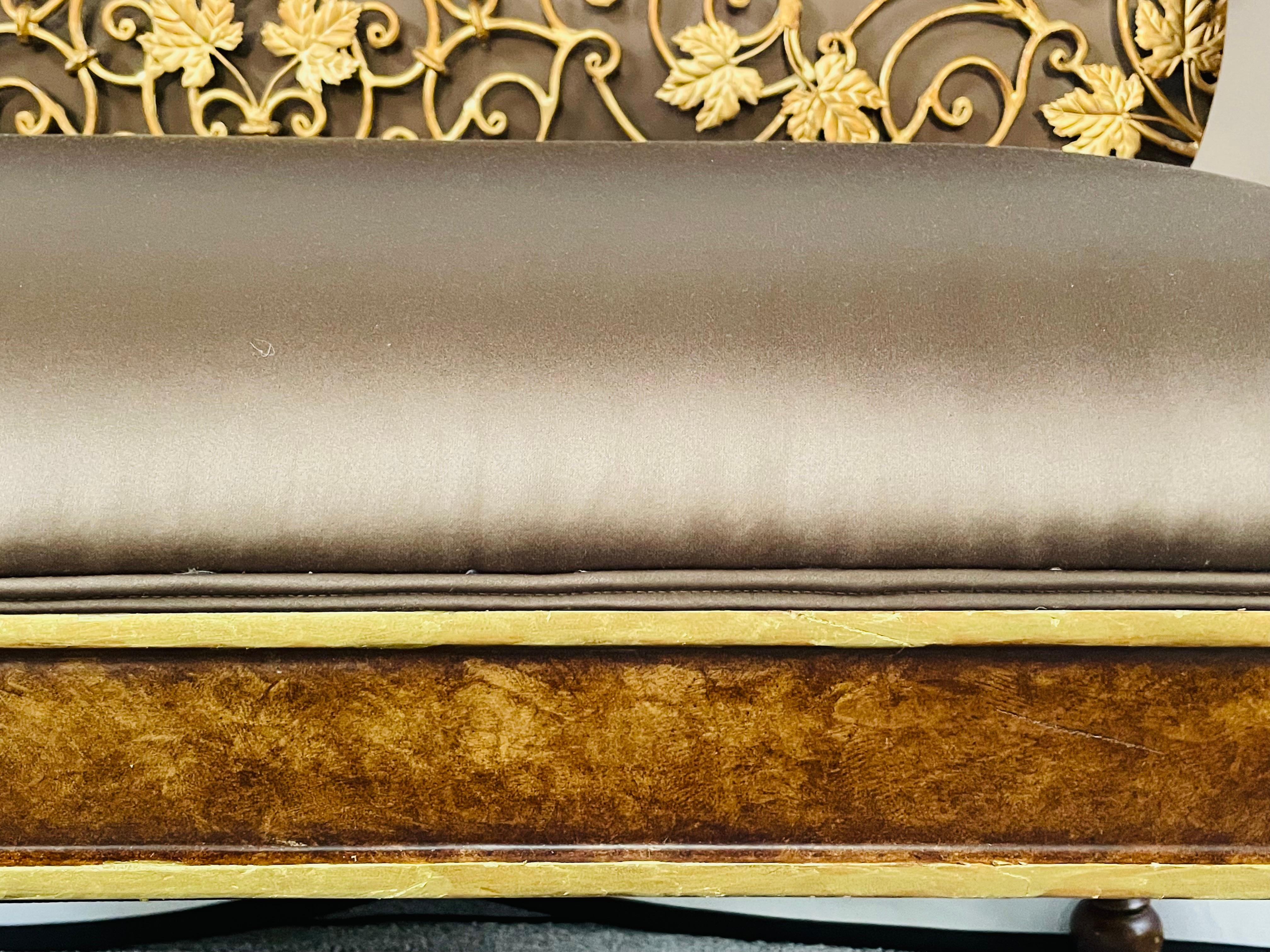 Antique Italian Venetian Burl Wood and Gilt Loveseat, Settee or Canapé For Sale 3