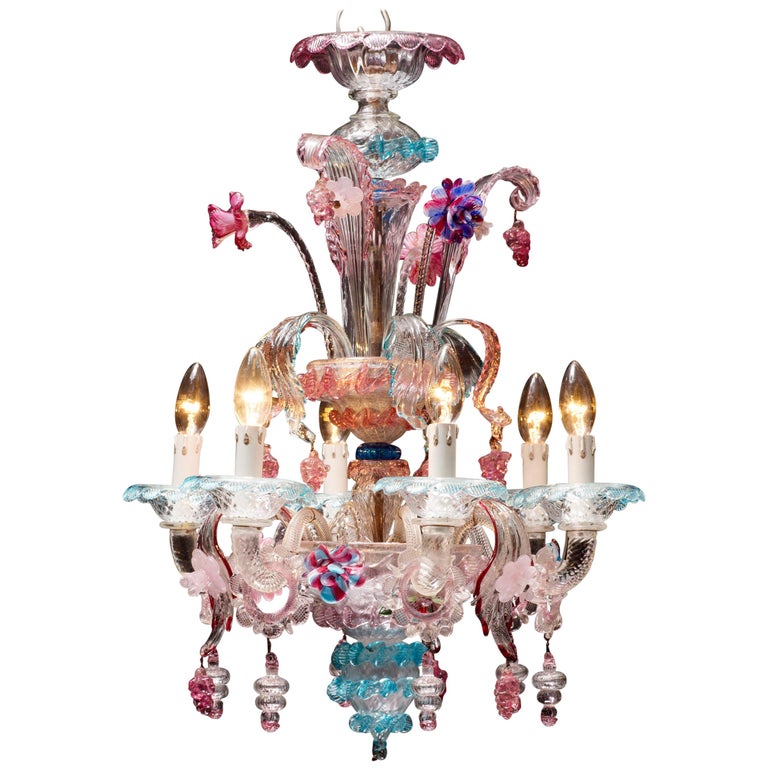 Antique Italian Venetian Chandelier With Colored Murano Glass At 1stdibs Antique Italian Venetian Chandelier with Colored Murano Glass For Sale - Antique Italian Venetian Chandelier With Colored Murano Glass At 1stdibs