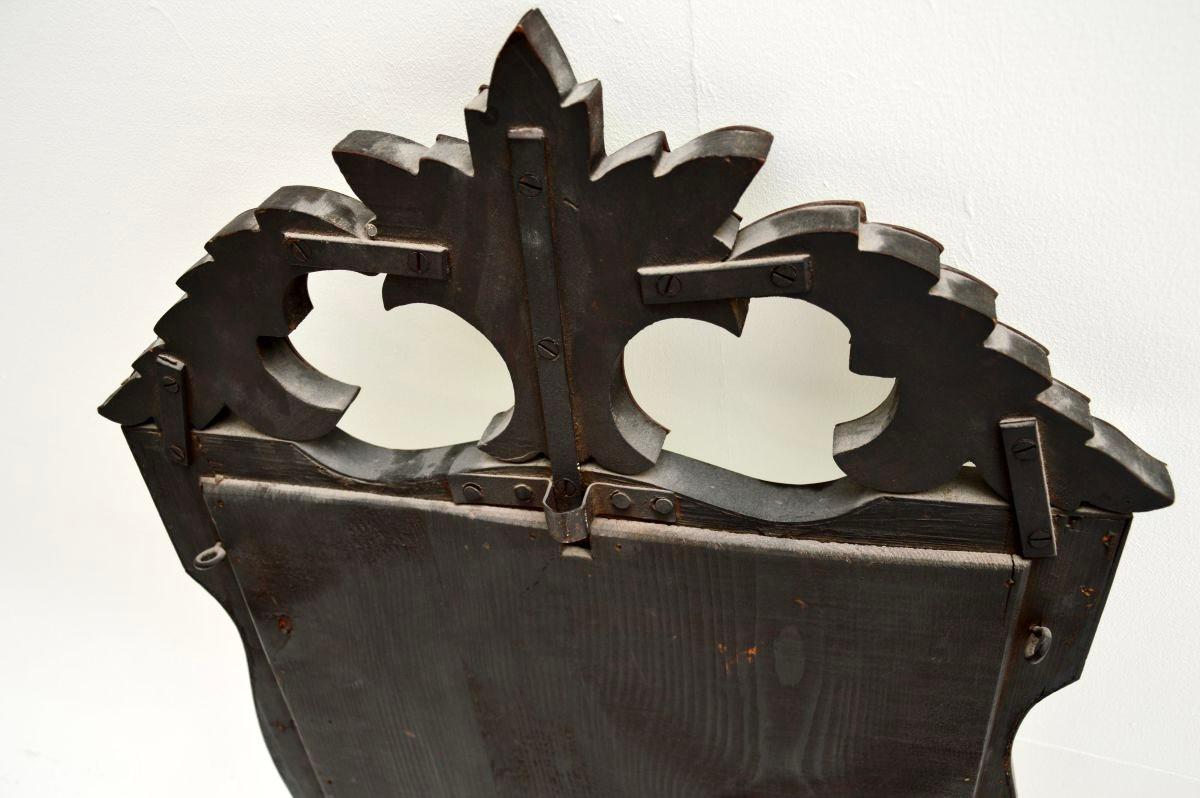 Antiguo Espejo Italiano Veneciano de Vidrio Grabado en venta 4