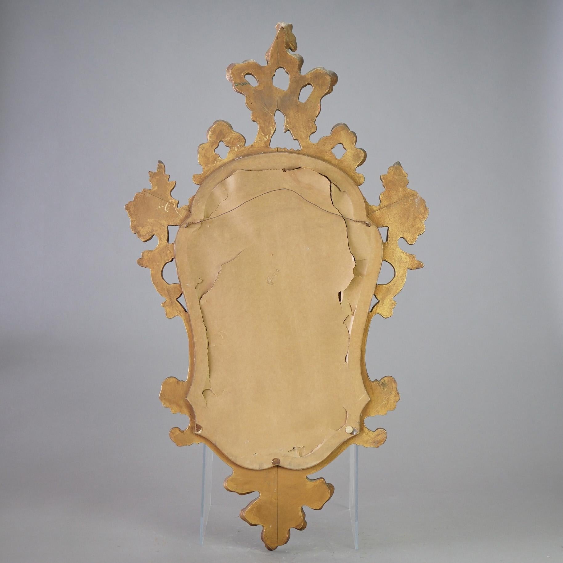 Antique Italian Venetian Gold Giltwood Wall Mirror Circa 1920 For Sale 6