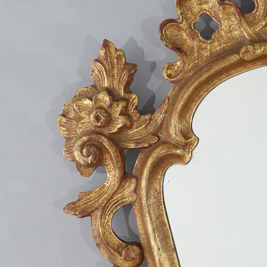 20th Century Antique Italian Venetian Gold Giltwood Wall Mirror Circa 1920 For Sale