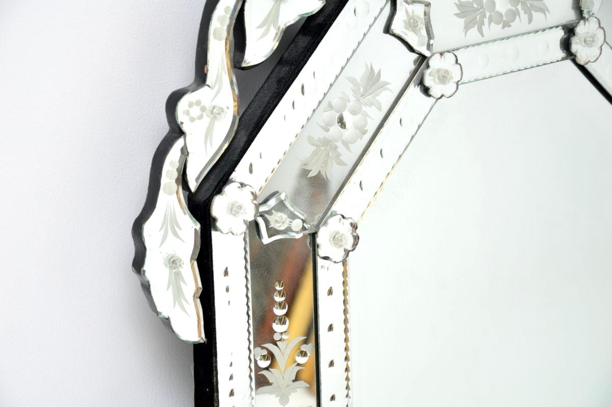 Italiano Antique Mirror italiano in vetro di Murano in vendita