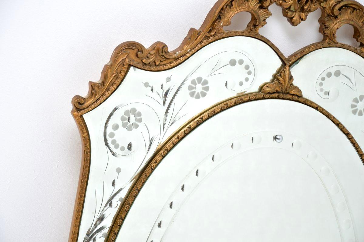 Antiguo espejo italiano veneciano de cristal de Murano en Bueno estado para la venta en London, GB