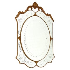 Antique Italian Venetian Murano Glass Mirror