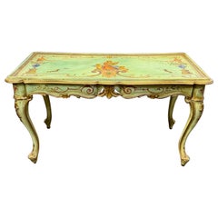 Antique Italian Venetian Style Carved and Painted Low Table