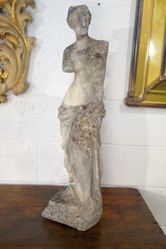 Antique Italian Venus de Milo Grisaglia Stone Statuary from Lake Como circa 1890