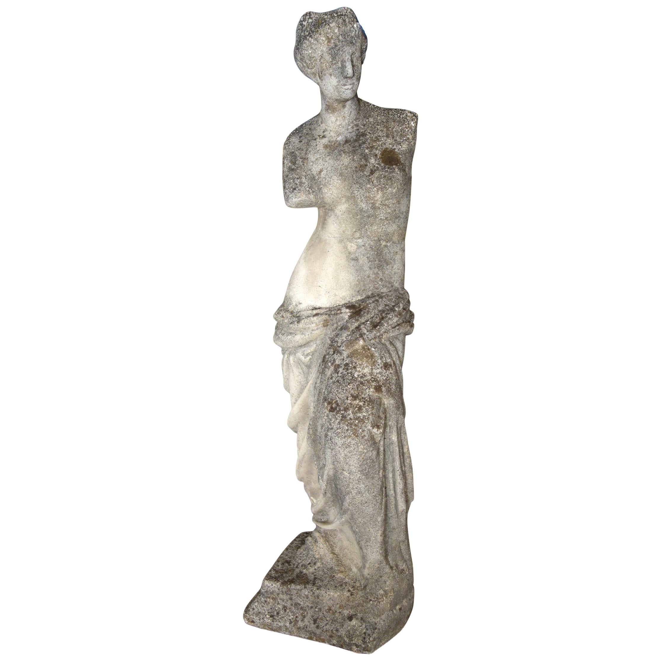 Antique Italian Venus de Milo Grisaglia Stone Statuary from Lake Como circa 1890
