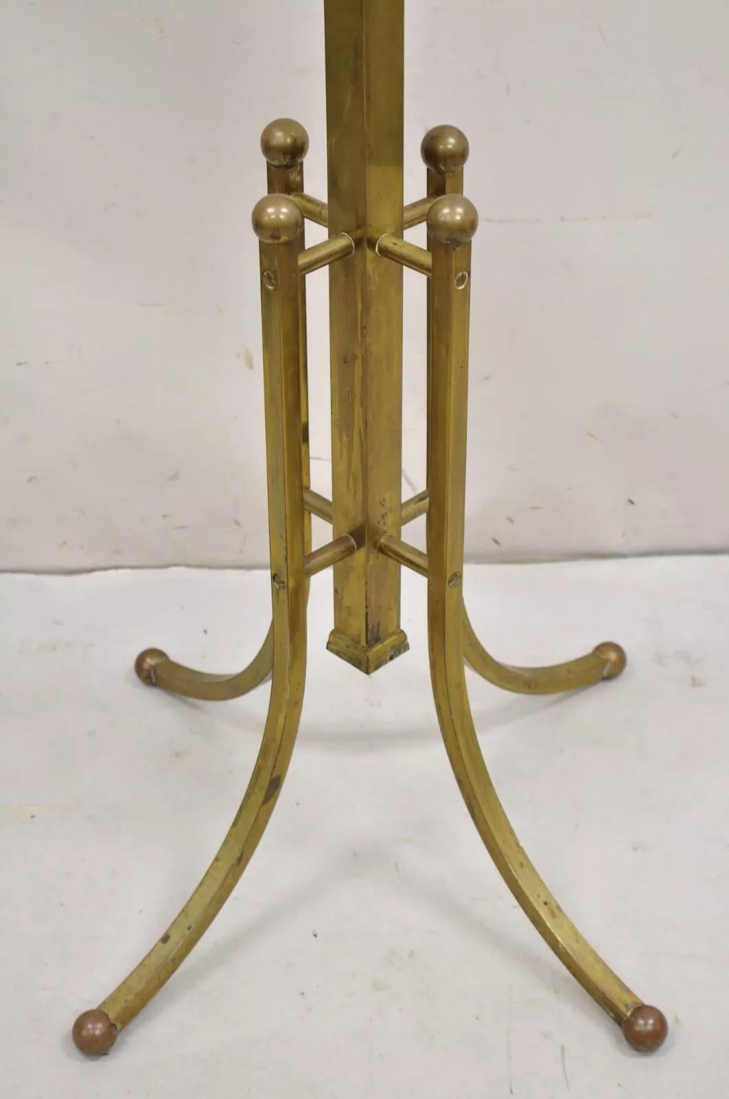 20th Century Antique Italian Victorian Modernist Brass Spiral Coat Tree Stand