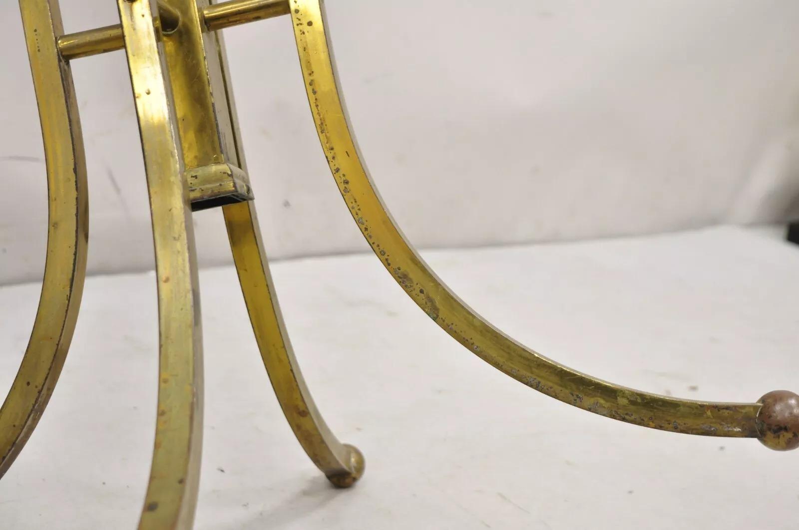 Antique Italian Victorian Modernist Brass Spiral Coat Tree Stand 4