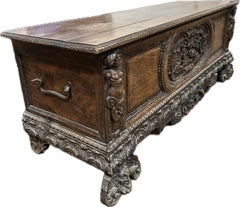Antique Italian Walnut Cassone