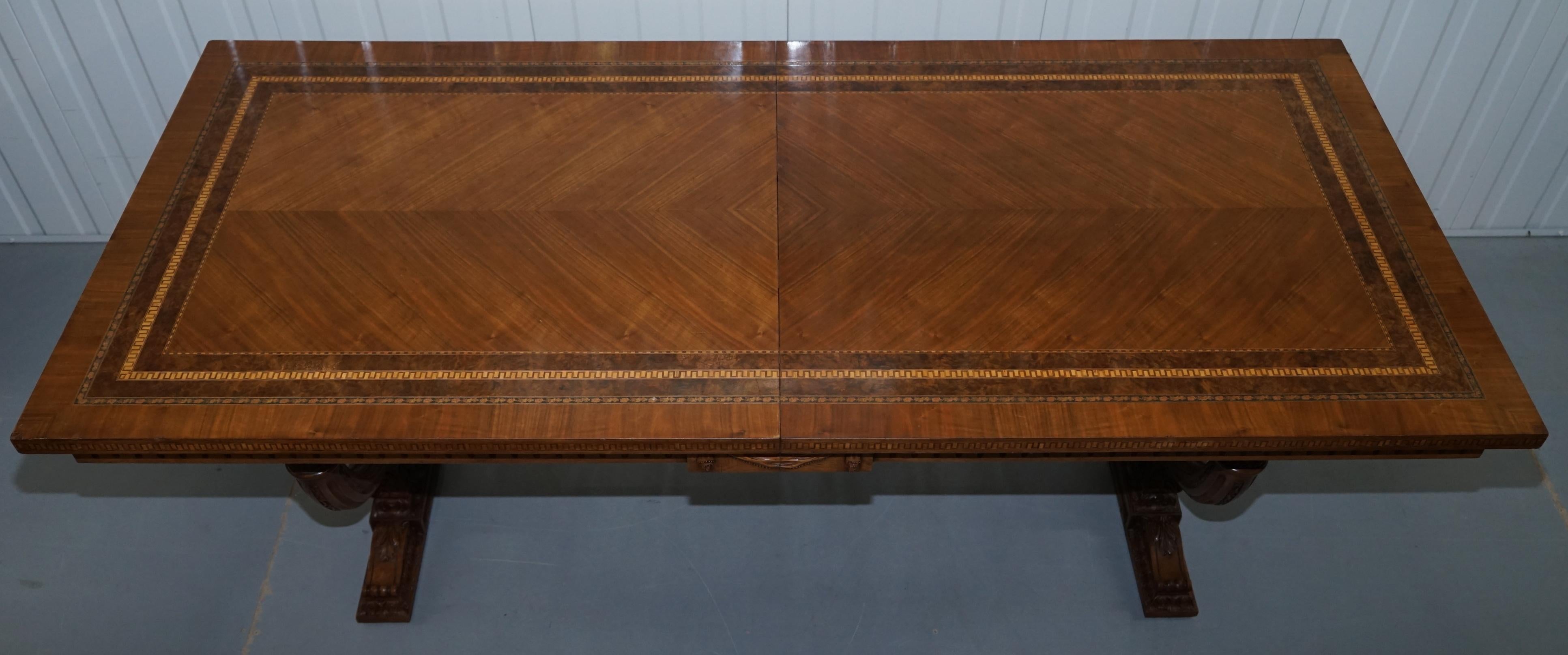 Antique Italian Walnut Extending Dining Table Stunning Imperial at