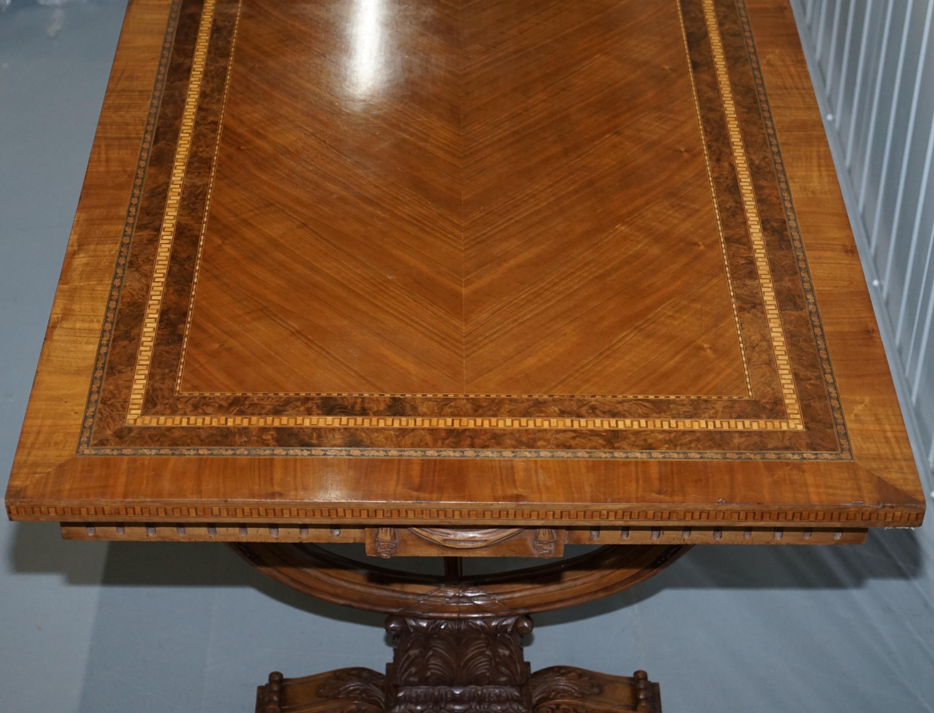 Antique Italian Walnut Extending Dining Table Stunning Imperial at