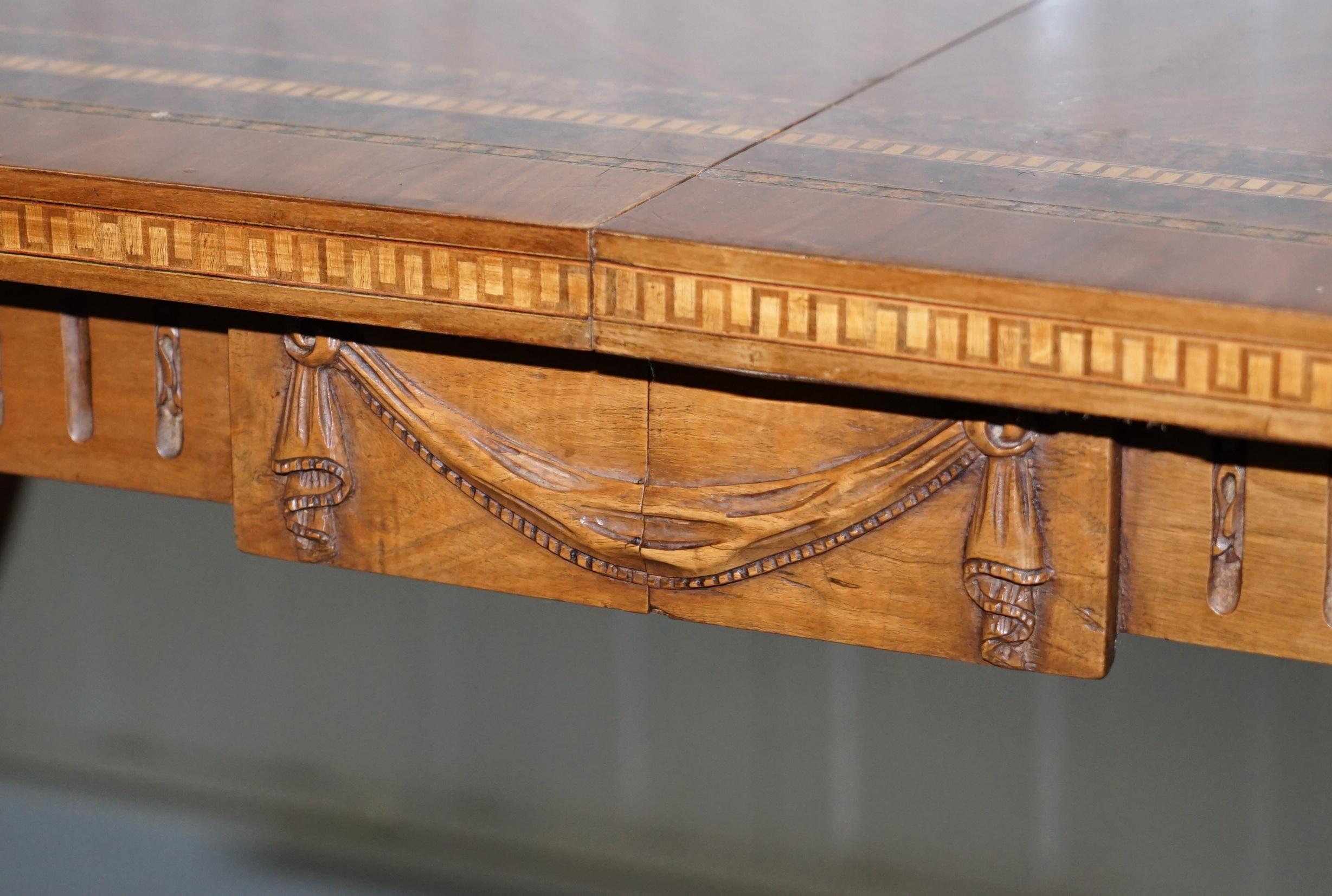 Antique Italian Walnut Extending Dining Table Stunning Imperial at