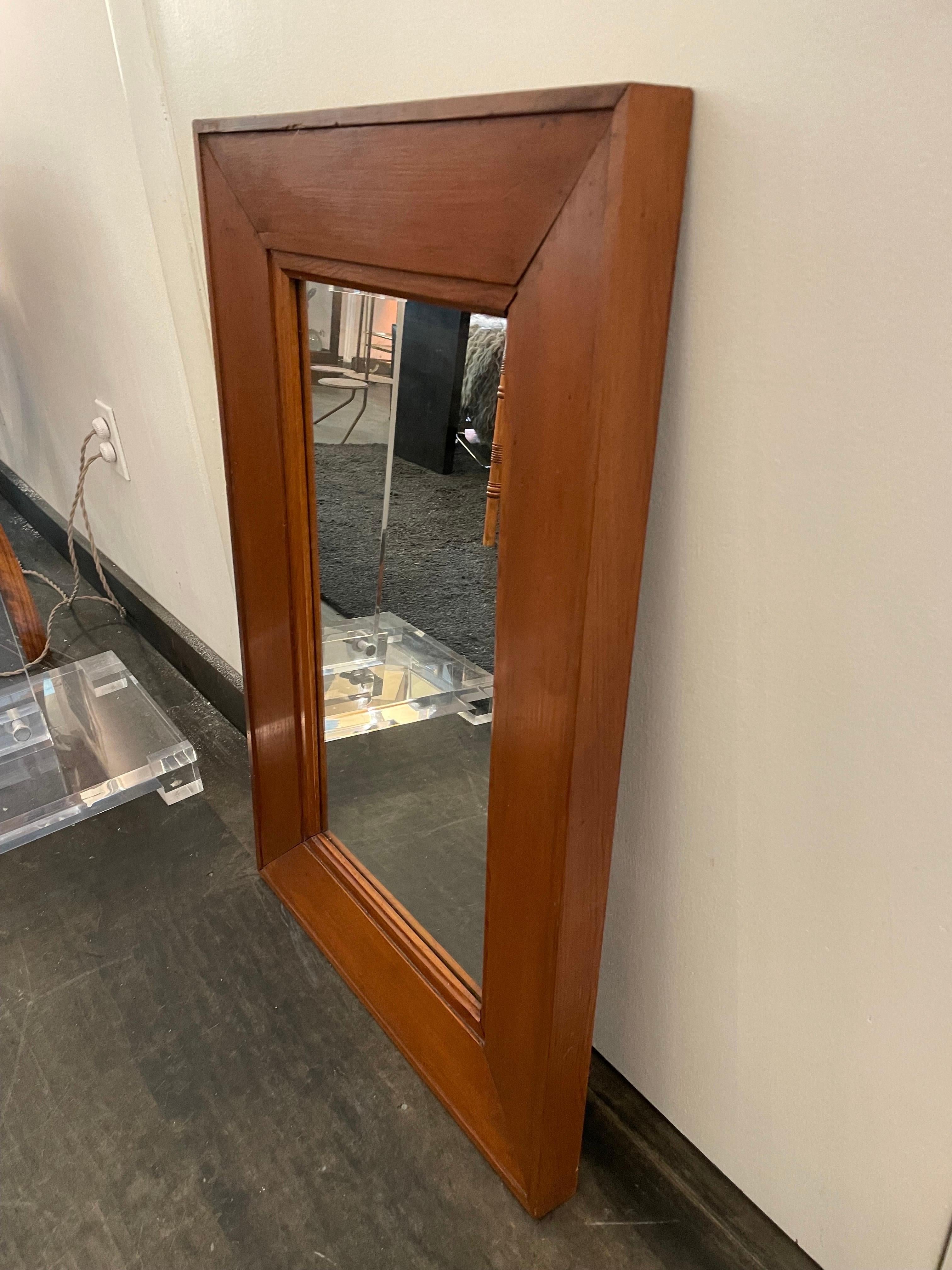 Antique Italian Walnut Framed Mirror In Good Condition For Sale In East Hampton, NY