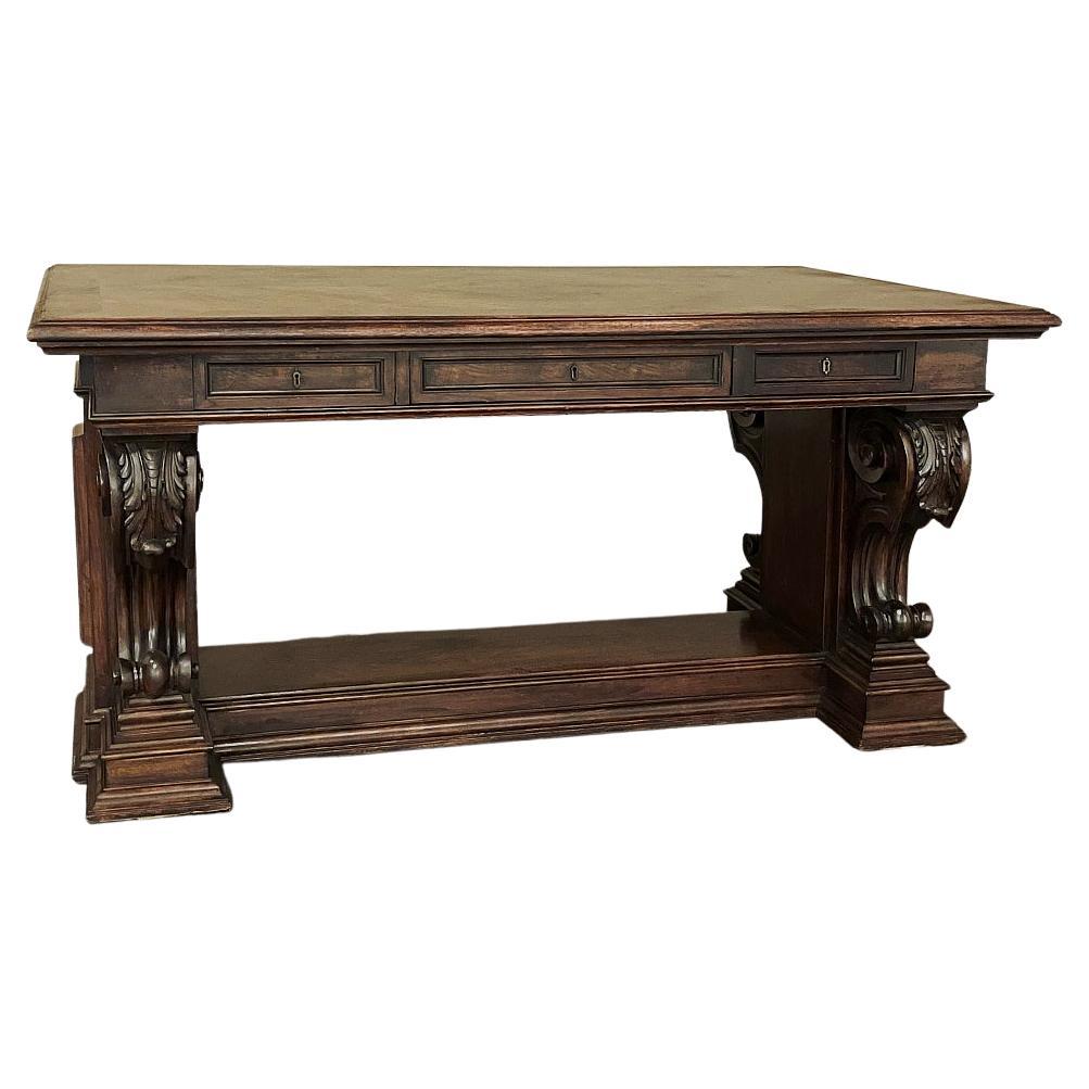 Antique Italian Romanesque GraniteTopped Desk at 1stDibs granite top