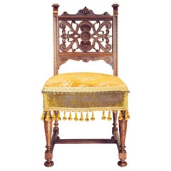 Antique Italian Walnut Renaissance Side Chair