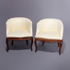 Fauteuils d'appoint ou fauteuils de salon italiens anciens en noyer, fin du XVIIIe au début du XIXe siècle