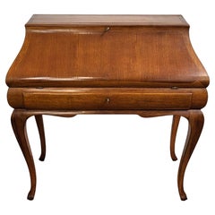 Antique Italian Walnut Slant Front Secretary Desk Writing Table