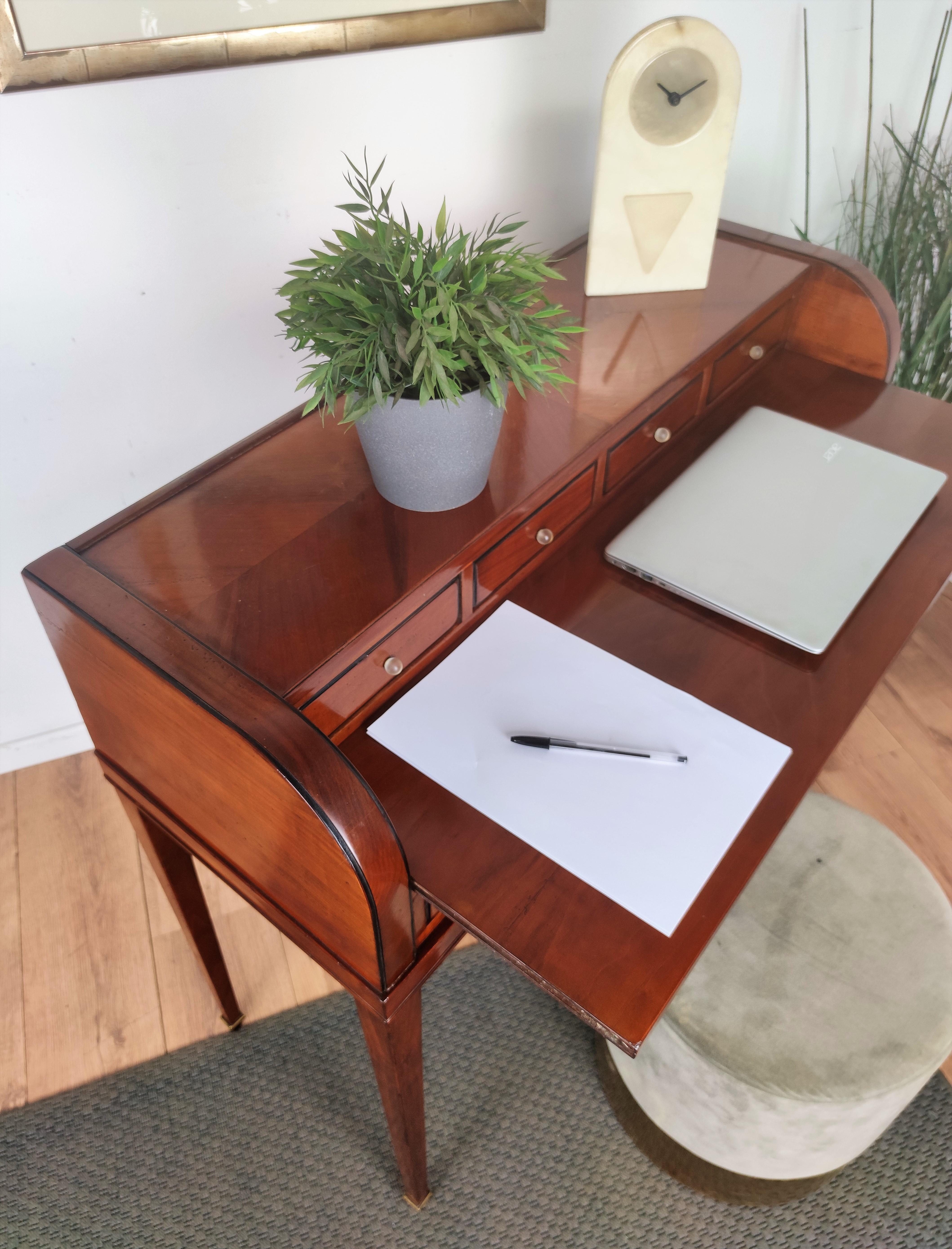 Antique Italian Walnut Sliding Top Secretary Desk Writing Table In Good Condition In Carimate, Como